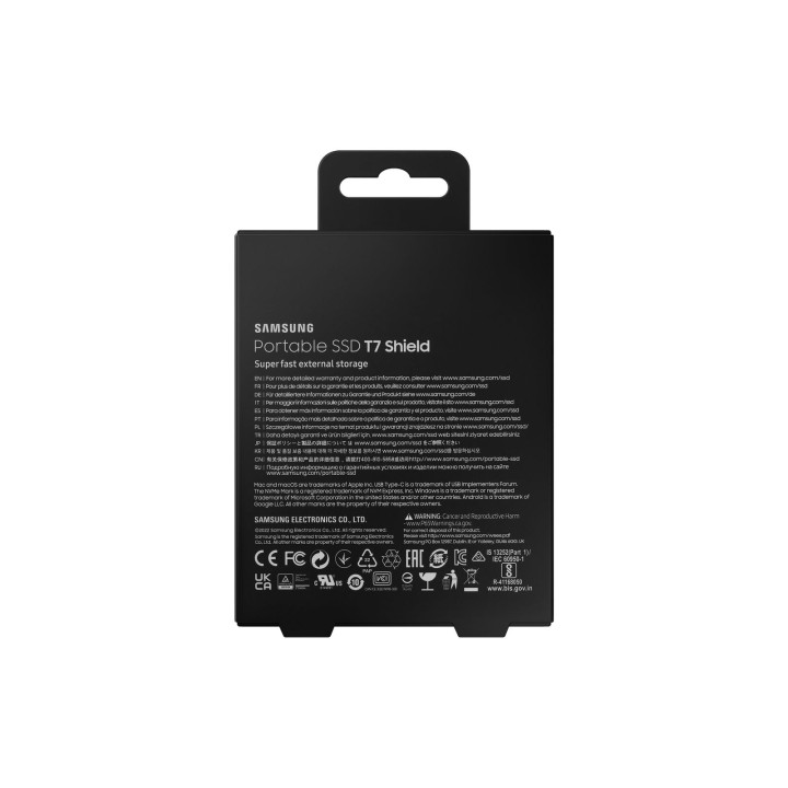 SAMSUNG SSD ESTERNO T7 SHIELD 2TB USB-C BLACK